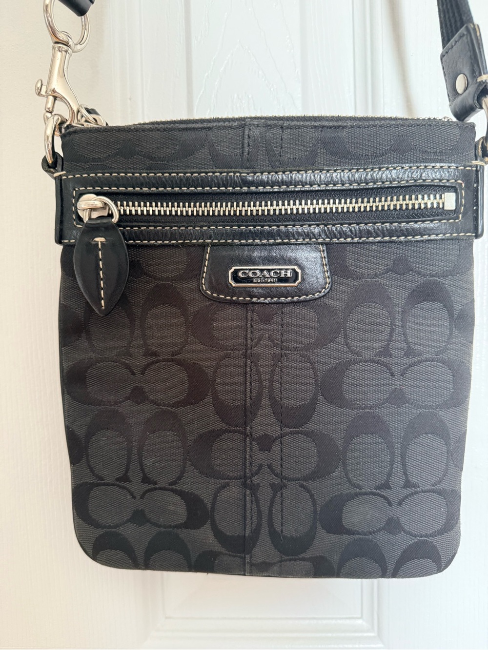 Coach Black Signature Small Crossbody Bag